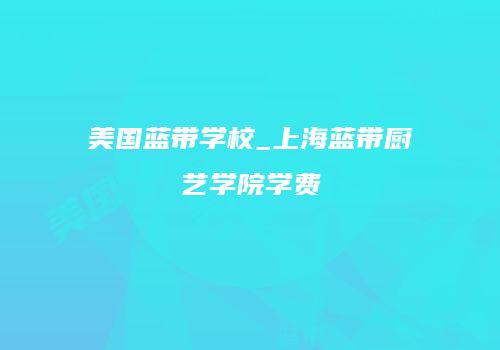 美国蓝带学校_上海蓝带厨艺学院学费