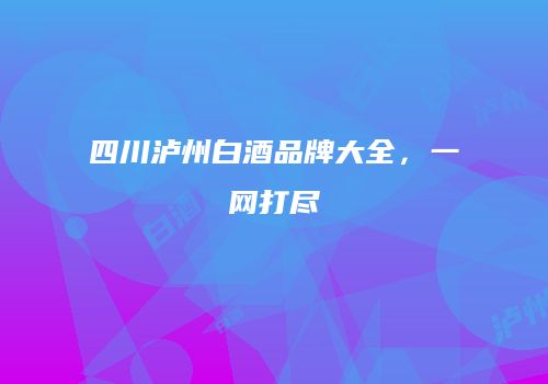 四川泸州白酒品牌大全，一网打尽