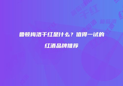 鲁顿梅洛干红是什么？值得一试的红酒品牌推荐