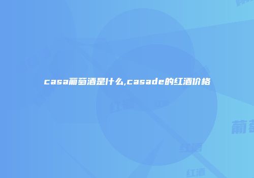 casa葡萄酒是什么,casade的红酒价格