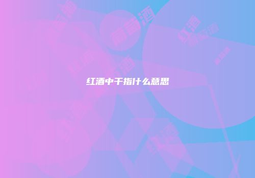 红酒中干指什么意思