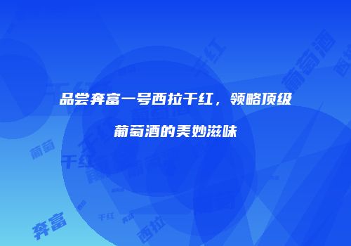 品尝奔富一号西拉干红，领略顶级葡萄酒的美妙滋味