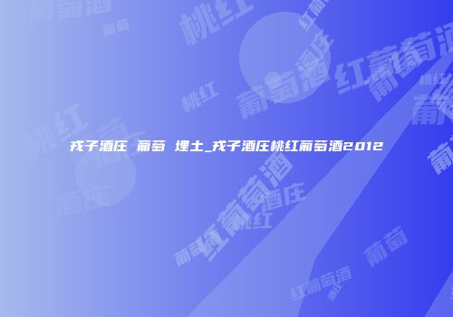 戎子酒庄 葡萄 埋土_戎子酒庄桃红葡萄酒2012