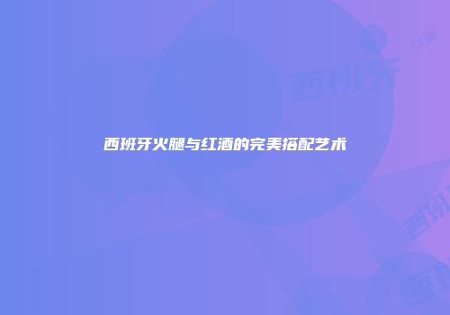 西班牙火腿与红酒的完美搭配艺术