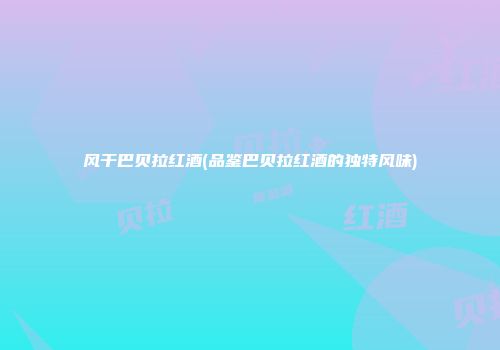 风干巴贝拉红酒(品鉴巴贝拉红酒的独特风味)