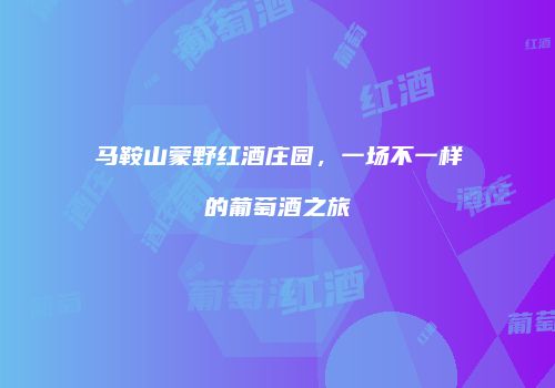 马鞍山蒙野红酒庄园，一场不一样的葡萄酒之旅