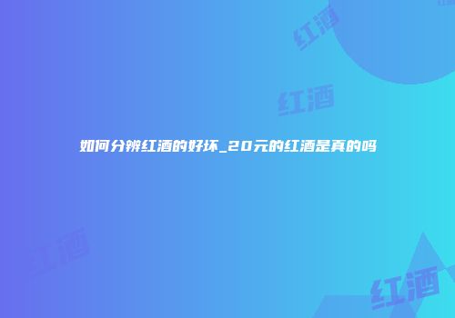 如何分辨红酒的好坏_20元的红酒是真的吗