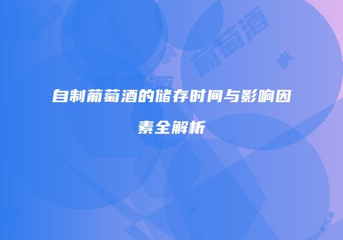 自制葡萄酒的储存时间与影响因素全解析
