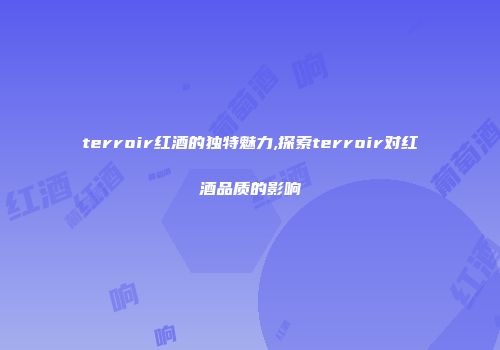 terroir红酒的独特魅力,探索terroir对红酒品质的影响