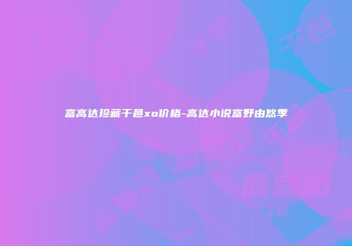 富高达珍藏干邑xo价格-高达小说富野由悠季