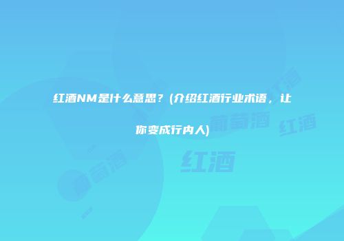 红酒NM是什么意思？(介绍红酒行业术语，让你变成行内人)