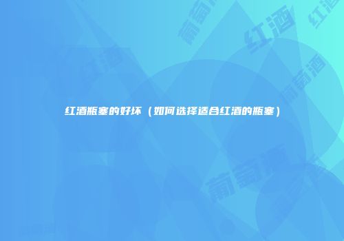 红酒瓶塞的好坏（如何选择适合红酒的瓶塞）