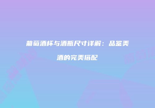 葡萄酒杯与酒瓶尺寸详解：品鉴美酒的完美搭配
