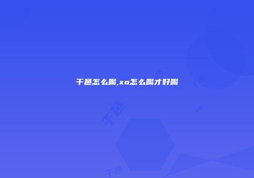 干邑怎么喝,xo怎么喝才好喝