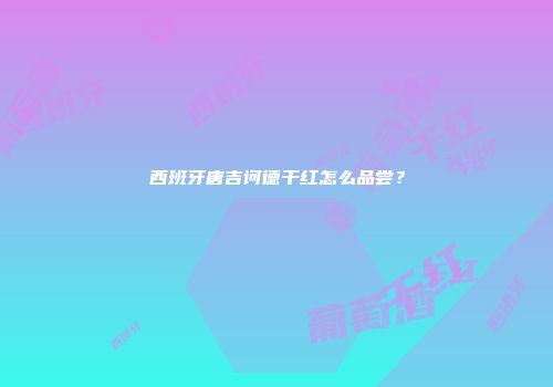 西班牙唐吉诃德干红怎么品尝？
