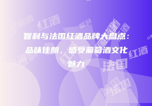 智利与法国红酒品牌大盘点：品味佳酿，感受葡萄酒文化魅力