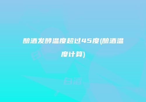 酿酒发酵温度超过45度(酿酒温度计算)