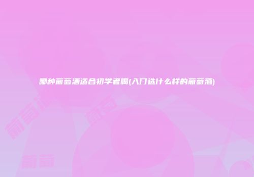 哪种葡萄酒适合初学者喝(入门选什么样的葡萄酒)