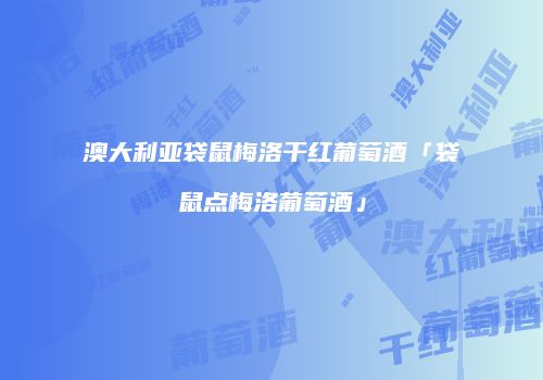 澳大利亚袋鼠梅洛干红葡萄酒「袋鼠点梅洛葡萄酒」