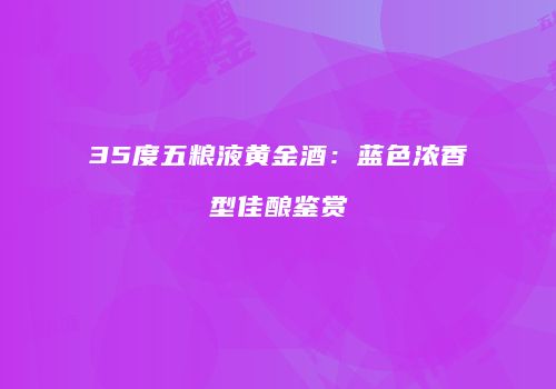 35度五粮液黄金酒：蓝色浓香型佳酿鉴赏