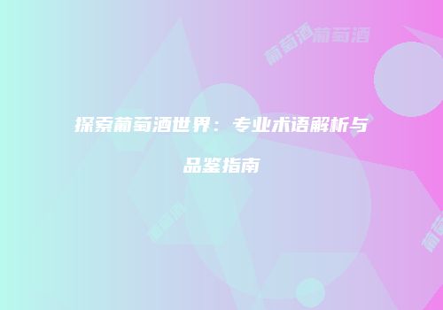 探索葡萄酒世界：专业术语解析与品鉴指南