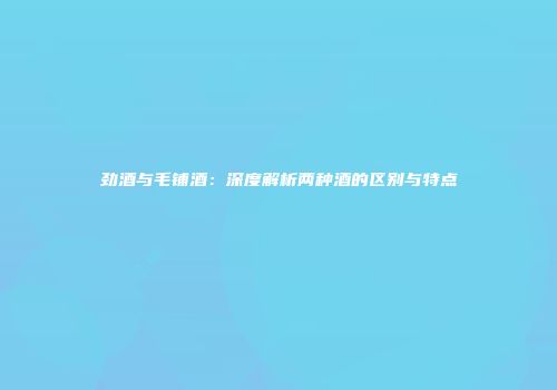 劲酒与毛铺酒：深度解析两种酒的区别与特点