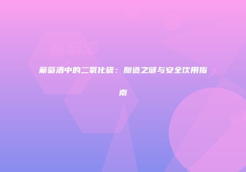 葡萄酒中的二氧化硫：酿造之谜与安全饮用指南