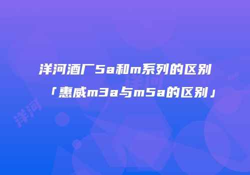 洋河酒厂5a和m系列的区别「惠威m3a与m5a的区别」