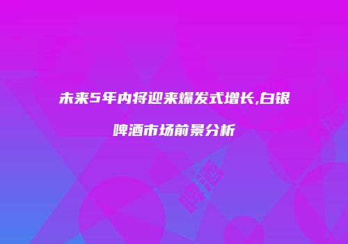 未来5年内将迎来爆发式增长,白银啤酒市场前景分析