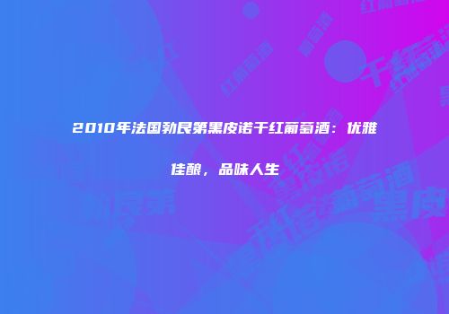 2010年法国勃艮第黑皮诺干红葡萄酒：优雅佳酿，品味人生