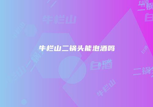 牛栏山二锅头能泡酒吗
