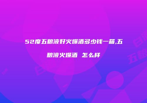 52度五粮液好火爆酒多少钱一箱,五粮液火爆酒 怎么样