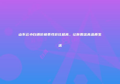 山东云小白酒价格表性价比超高，让你喝出高品质生活