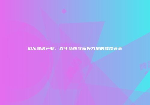 山东啤酒产业：百年品牌与新兴力量的辉煌荟萃
