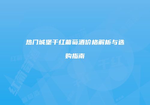 热门城堡干红葡萄酒价格解析与选购指南