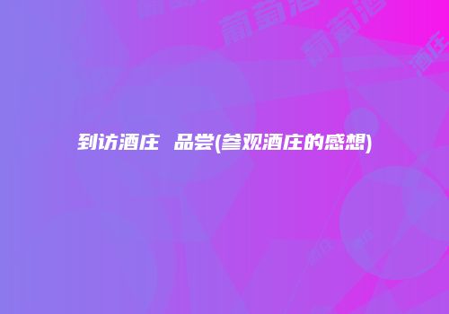 到访酒庄 品尝(参观酒庄的感想)