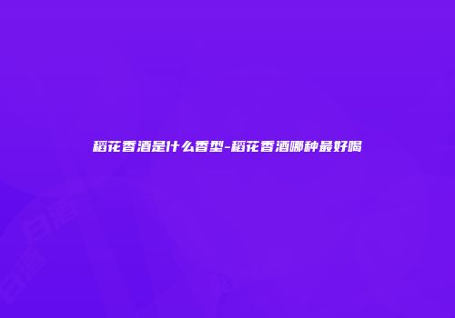 稻花香酒是什么香型-稻花香酒哪种最好喝