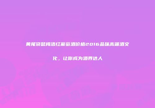 黄尾袋鼠梅洛红葡萄酒价格2016品味高端酒文化，让你成为酒界达人