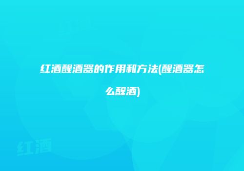 红酒醒酒器的作用和方法(醒酒器怎么醒酒)