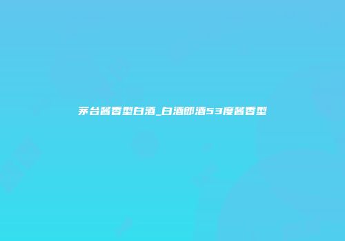 茅台酱香型白酒_白酒郎酒53度酱香型