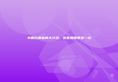 小瓶白酒品牌大介绍，这些酒值得您一试