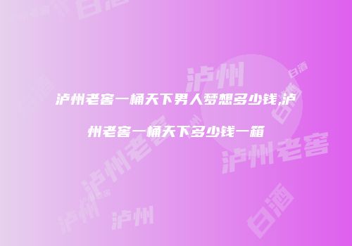 泸州老窖一桶天下男人梦想多少钱,泸州老窖一桶天下多少钱一箱