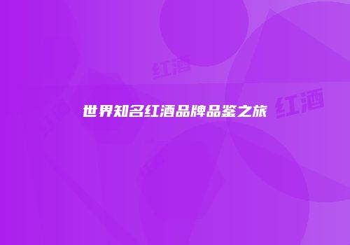 世界知名红酒品牌品鉴之旅