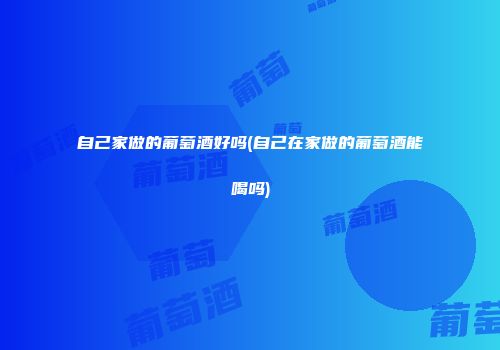 自己家做的葡萄酒好吗(自己在家做的葡萄酒能喝吗)
