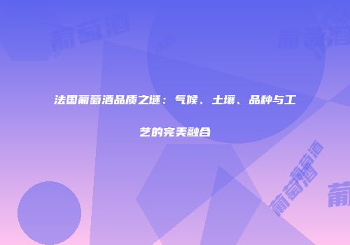 法国葡萄酒品质之谜：气候、土壤、品种与工艺的完美融合