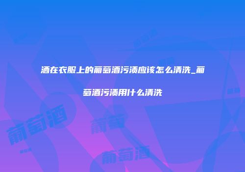 洒在衣服上的葡萄酒污渍应该怎么清洗_葡萄酒污渍用什么清洗