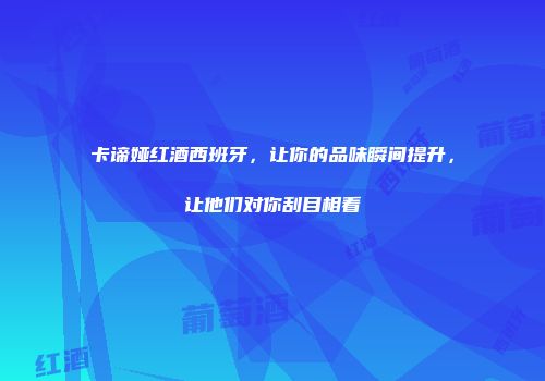 卡谛娅红酒西班牙，让你的品味瞬间提升，让他们对你刮目相看