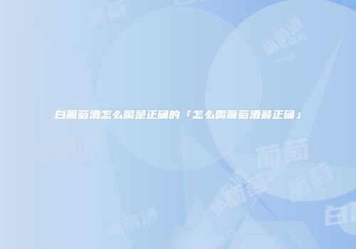 白葡萄酒怎么喝是正确的「怎么喝葡萄酒最正确」