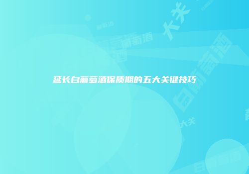延长白葡萄酒保质期的五大关键技巧