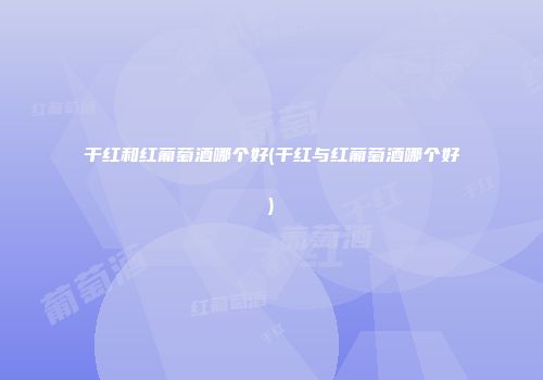 干红和红葡萄酒哪个好(干红与红葡萄酒哪个好)